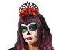 Diadema Corona Catrina Día de los Muertos Rosas Rojas y Negro para Fiesta Halloween Accesorio