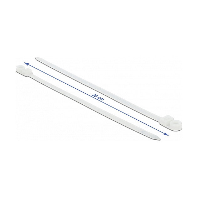 DeLOCK 18947 Brida de entrada paralela 300 x 7,6 mm Blanco DeLOCK 18947 Brida de entrada paralela 300 x 7,6 mm Blanco