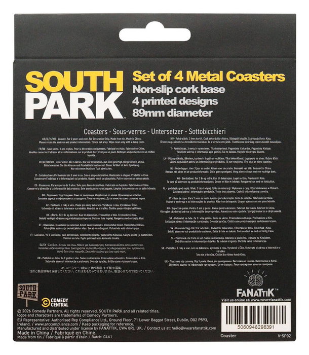 FaNaTtik South Park Pack de 4 Posavasos con personajes