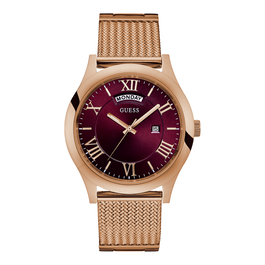 Guess W0923G3 con esfera roja y caja de oro rosa