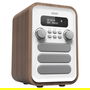 Denver DAB-48 Radio Digital Personal DAB+ FM Bluetooth Reloj Alarma Altavoces Blanco Madera