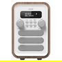 Denver DAB-48 Radio Digital Personal DAB+ FM Bluetooth Reloj Alarma Altavoces Blanco Madera
