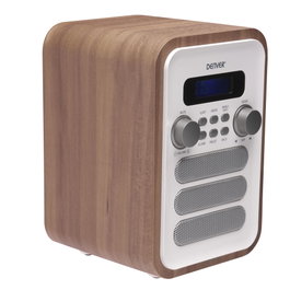 Denver DAB-48WHITE Radio Digital Personal Blanco y Madera
