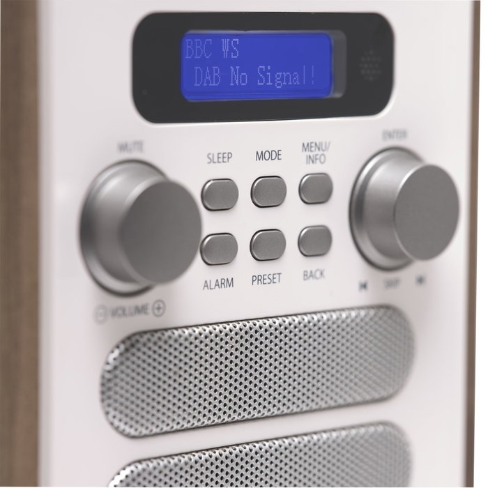 Denver DAB-48WHITE Radio Digital Personal Blanco y Madera