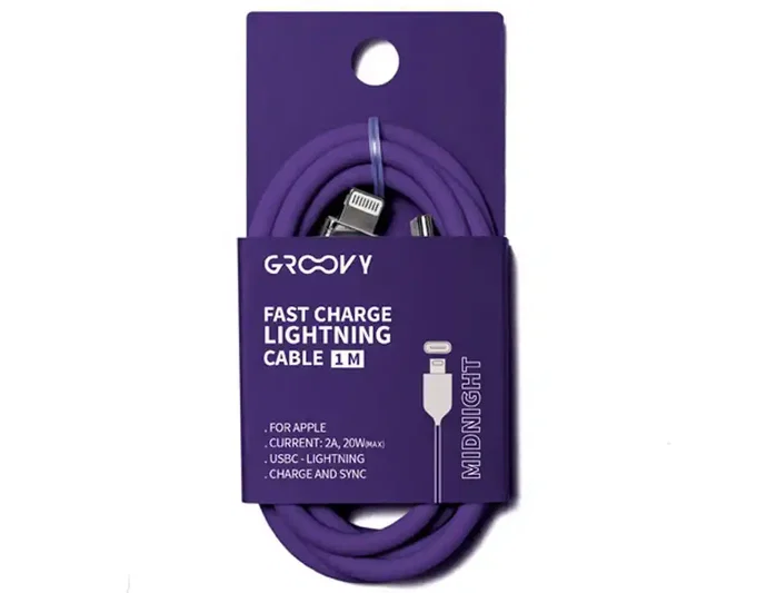 GROOVY Cable USB-C a Apple Lightning de alto rendimiento, 2,0A, 1 m, Midnight Pantone 5265