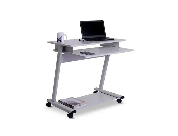 Rocada RD-9100 Mesa Ordenador con Sistema Bloqueo Ruedas y Bandeja Teclado Extraíble Estructura Metálica Rocada RD-9100 Mesa Ordenador con Sistema Bloqueo Ruedas y Bandeja Teclado Extraíble Estructura Metálica