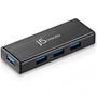 j5create JUH340 Mini Hub USB 3.0 4 Puertos Negro Aluminio 5Gbps