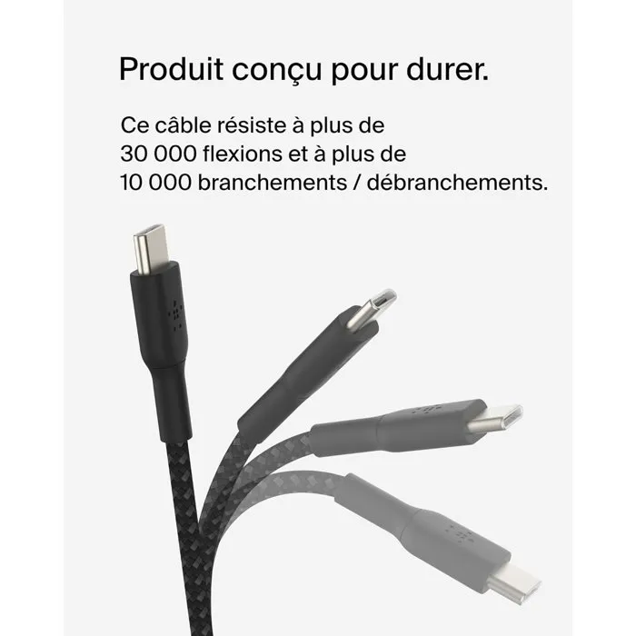Belkin AAA-TY45720 Cable USB-C a USB-C Trenzado Blanco 2 Metros Belkin AAA-TY45720 Cable USB-C a USB-C Trenzado Blanco 2 Metros