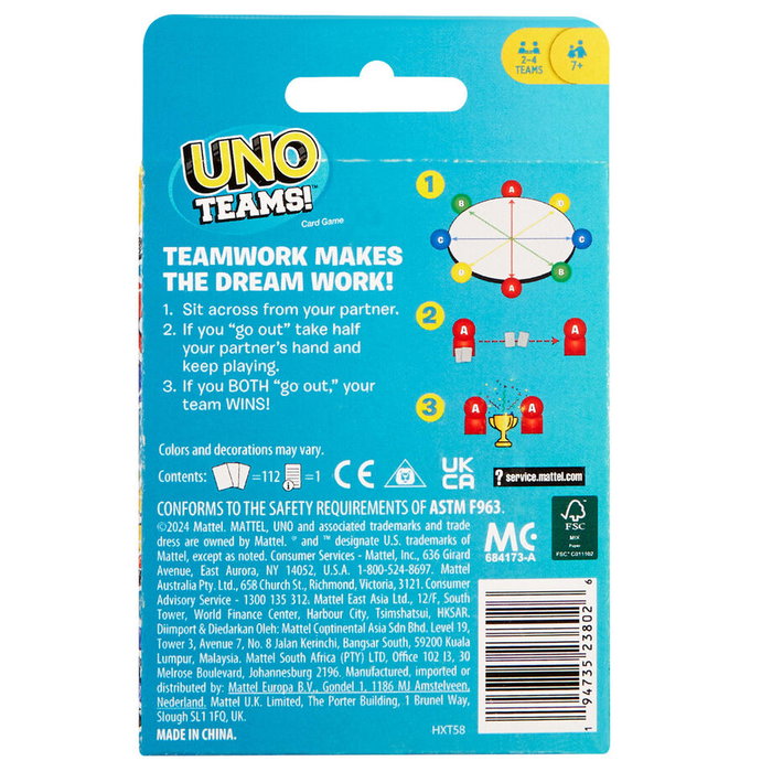 Mattel UNO Teams Juego de Cartas