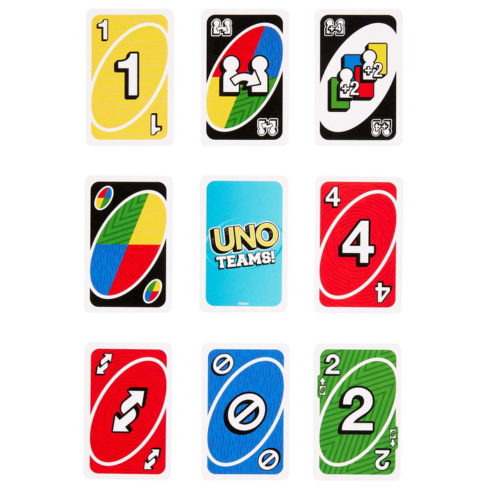 UNO Juego de Cartas Hxt58 - Uno Teams Versión por Equipos de Mattel Games, Juego de Mesa Multilingüe para +7 años UNO Juego de Cartas Hxt58 - Uno Teams Versión por Equipos de Mattel Games, Juego de Mesa Multilingüe para +7 años
