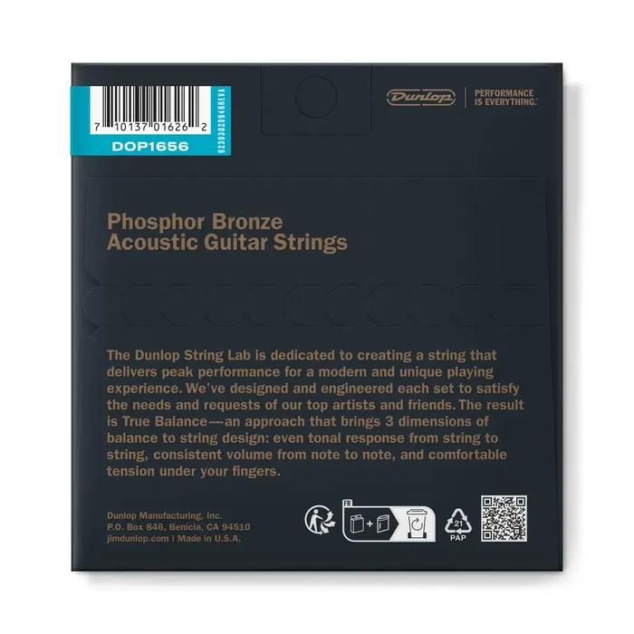 Dunlop Juego de cuerdas Phosphor Bronze para Guitarra Resonator - Calibres 16, 18, 28, 36, \n46, 56