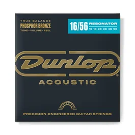 Dunlop Juego de cuerdas Phosphor Bronze para Guitarra Resonator - Calibres 16, 18, 28, 36, \n46, 56