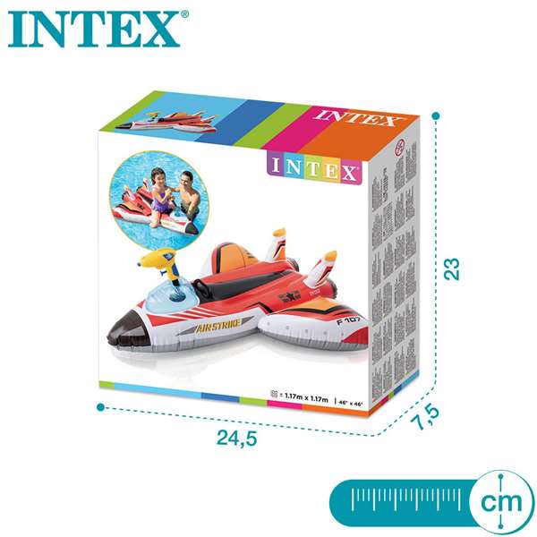 Intex Figura Hinchable Avion con Lanzador de Agua 117x117 cm para Niños +3 Años Modelos Surtidos
