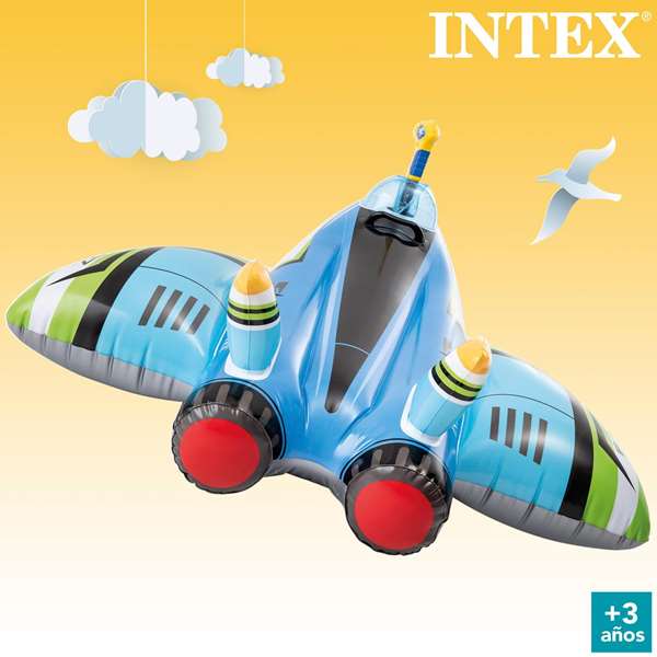 Intex Figura Hinchable Avion con Lanzador de Agua 117x117 cm para Niños +3 Años Modelos Surtidos