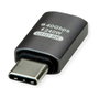 ROLINE Adaptador USB4 Gen 3x2 USB Type C Macho a Hembra, Aluminio, Plata