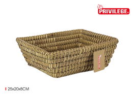 Privilege Cesta Cónica de Mimbre Rectangular 25x20x8 cm, Colección Korne (24 Unidades)