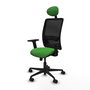 PIQUERAS Y CRESPO Silla de oficina Zulema, Mecanismo Sincro, Verde/Negro