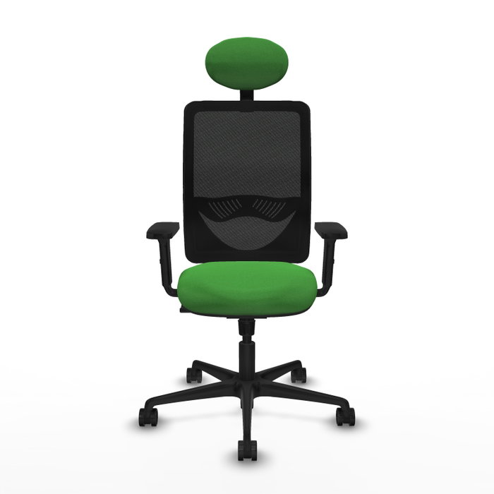 PIQUERAS Y CRESPO Silla de oficina Zulema, Mecanismo Sincro, Verde/Negro