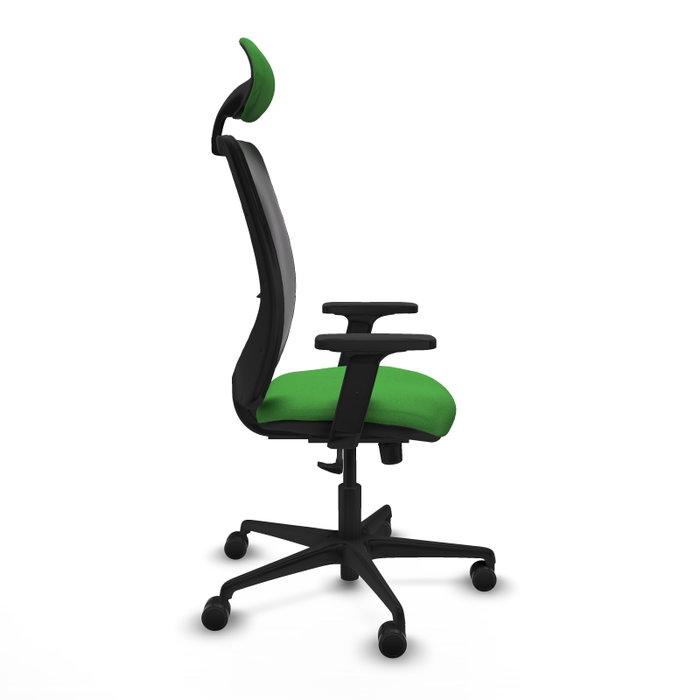PIQUERAS Y CRESPO Silla de oficina Zulema, Mecanismo Sincro, Verde/Negro