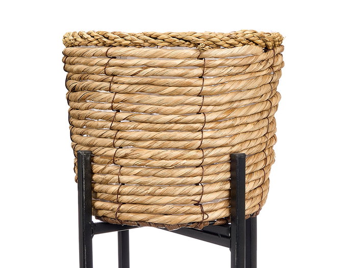 Ibergarden Set de 2 Maceteros de Mimbre Natural con Patas de Metal, Grande 25x25x67 cm y Pequeño 20x20x57 cm (Set de 6) Ibergarden Set de 2 Maceteros de Mimbre Natural con Patas de Metal, Grande 25x25x67 cm y Pequeño 20x20x57 cm (Set de 6)