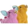 DKD Home Decor Figura de Cerdo Dorado en Resina, Pack de 2