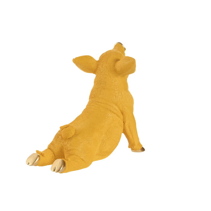 DKD Home Decor Figura de Cerdo Dorado en Resina, Pack de 2