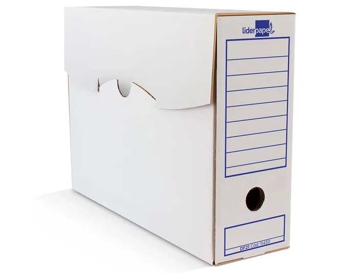 Liderpapel Caja de archivo definitivo Folio prolongado Blanco