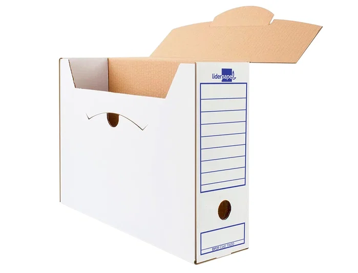 Liderpapel Caja de archivo definitivo Folio prolongado Blanco