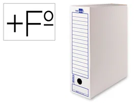 Liderpapel Caja de archivo definitivo Folio prolongado Blanco