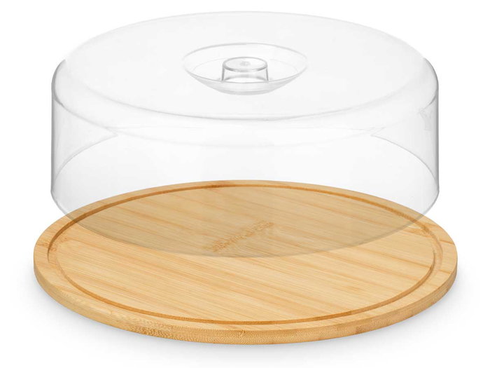 Kinvara Quesera Redonda de Bambú 28x9x28 cm Color Madera (Set de 8)