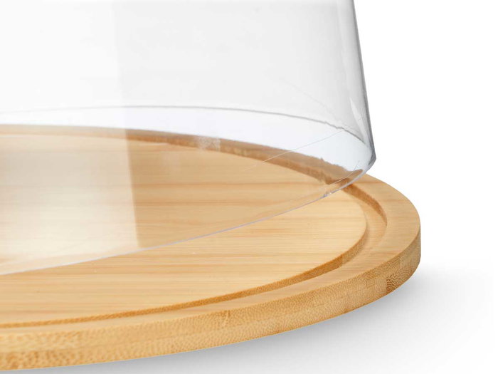 Kinvara Quesera Redonda de Bambú 28x9x28 cm Color Madera (Set de 8)
