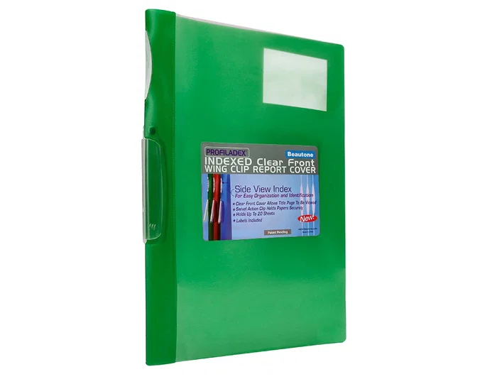 Beautone 48383 Carpeta Dossier Pinza Lateral Polipropildin DIN A4 Verde - Pack de 10