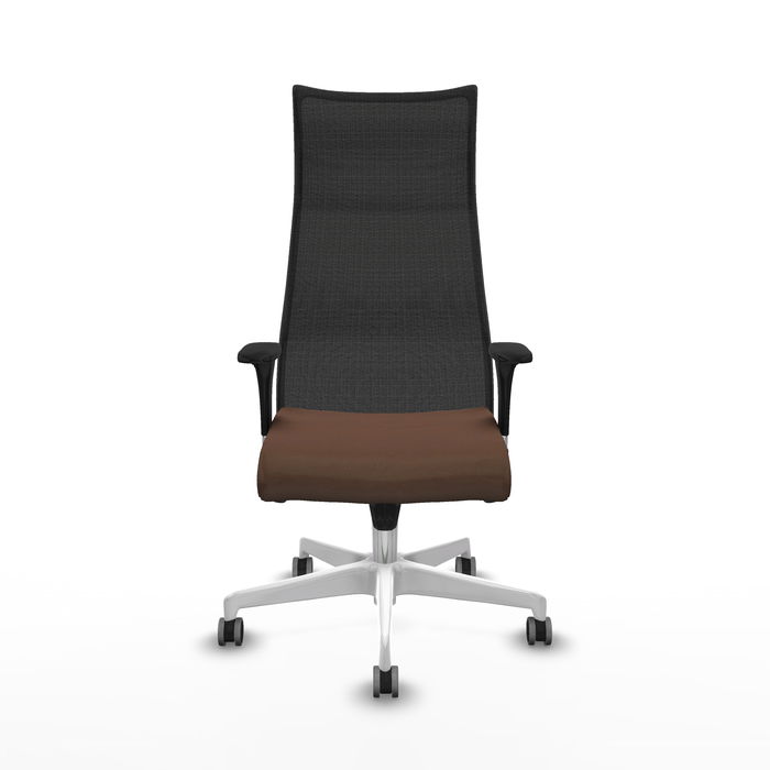 Sillón Albacete con mecanismo Sincro tapizada con Tela color Marrón oscuro y malla color Negro. Equipado con Base poliamida blanca, Brazos 1D y Ruedas 65 mm parqué Sillón Albacete con mecanismo Sincro tapizada con Tela color Marrón oscuro y malla color Negro. Equipado con Base poliamida blanca, Brazos 1D y Ruedas 65 mm parqué