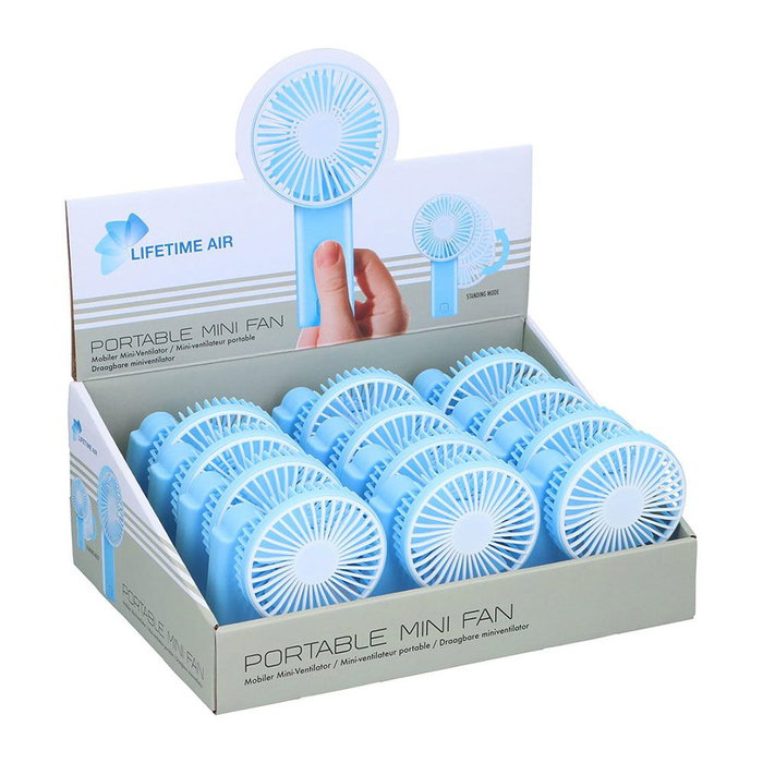 Lifetime Mini ventilador de mano azul con cabezal multiposición