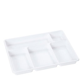 GUILLIN Bandeja 5 Compartimientos S/T, Modelo S/ Tapa, Plástico Blanco, 29x22.4x3 cm, (200 Unidades)