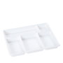Guillin Bandeja 5 Compartimentos sin Tapa, Plástico, Blanco, 22.4 x 29 x 3 cm, 200 Unidades