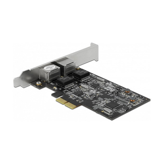 DeLOCK Tarjeta de Red PCI Express x2 2.5 Gigabit LAN 2 x RJ45 RTL8125 para PC - Soporta Windows y Linux