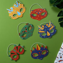 Party Time Juego De 6 Caretas Fiesta Dinosaur Party Time