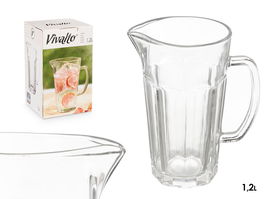 Vivalto Jarra Prisma Agua 1,2L Vidrio Transparente 17x21x12cm (Set de 6)