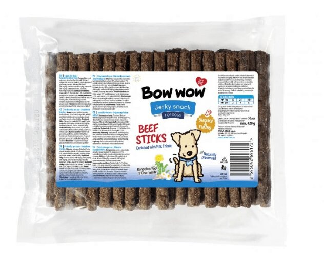Bowwow Sticks Ternera 50un, Golosinas Naturales para Perros, Salud Articulaciones, Glucosamina, Condroitina, Ácido Hialurónico
