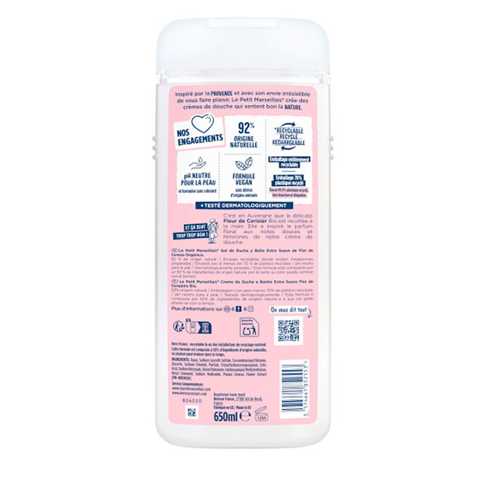 Le Petit Marseillais Crema de Ducha Flor de Cerezo 650 ml