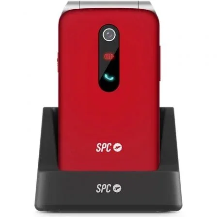 SPC Stella 3 Teléfono Móvil para Personas Mayores 4G con Botón SOS, Fácil de Usar, Base de Carga, Color Rojo