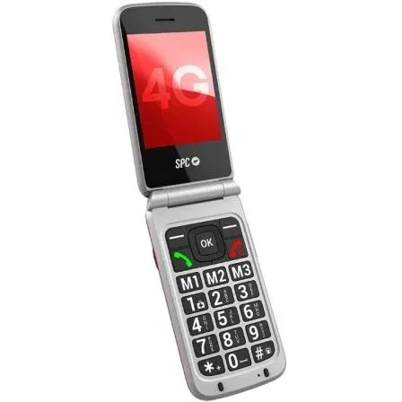 SPC Stella 3 Teléfono Móvil para Personas Mayores 4G con Botón SOS, Fácil de Usar, Base de Carga, Color Rojo