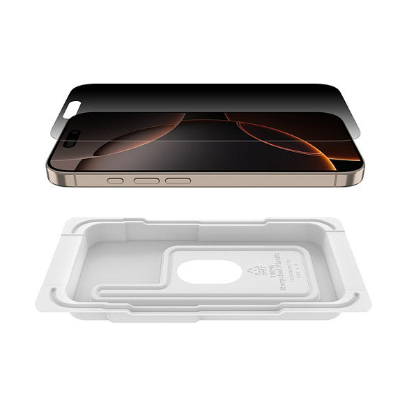 Belkin ScreenForce InvisiGlass AM Privacy OVA169hq Protector de Pantalla para iPhone 16 Pro 6.3" 9H Antibacteriano Resistente a Impactos y Rayones