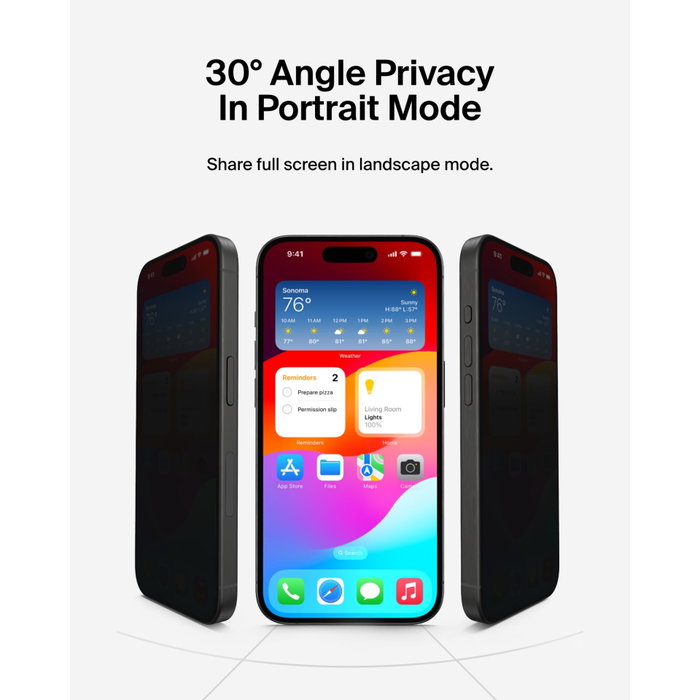Belkin ScreenForce InvisiGlass AM Privacy OVA169HQ para iPhone 16 Pro