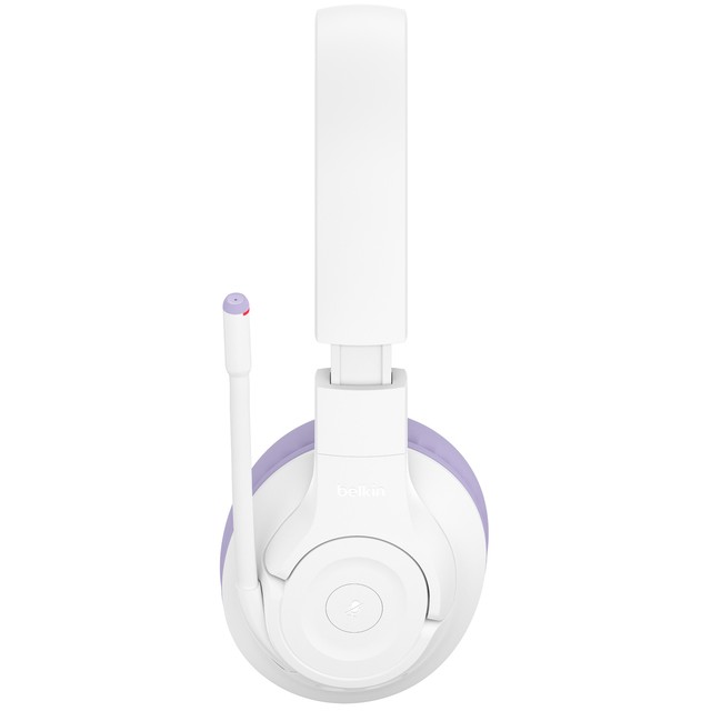 Belkin SOUNDFORM INSPIRE Auriculares Diadema Inalámbricos/Alámbricos para Niños, Blanco/Lavanda, BT 5.2 con Micrófono Plegable
