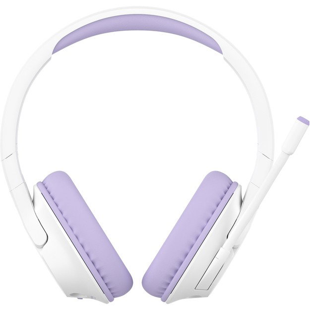 Belkin SOUNDFORM INSPIRE Auriculares Diadema Inalámbricos/Alámbricos para Niños, Blanco/Lavanda, BT 5.2 con Micrófono Plegable