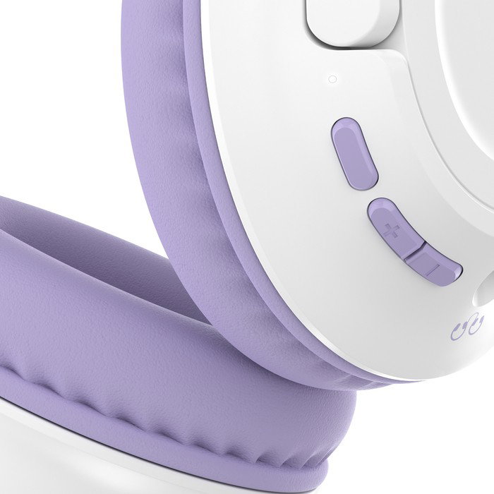 Belkin SOUNDFORM INSPIRE Auriculares Diadema Inalámbricos/Alámbricos para Niños, Blanco/Lavanda, BT 5.2 con Micrófono Plegable