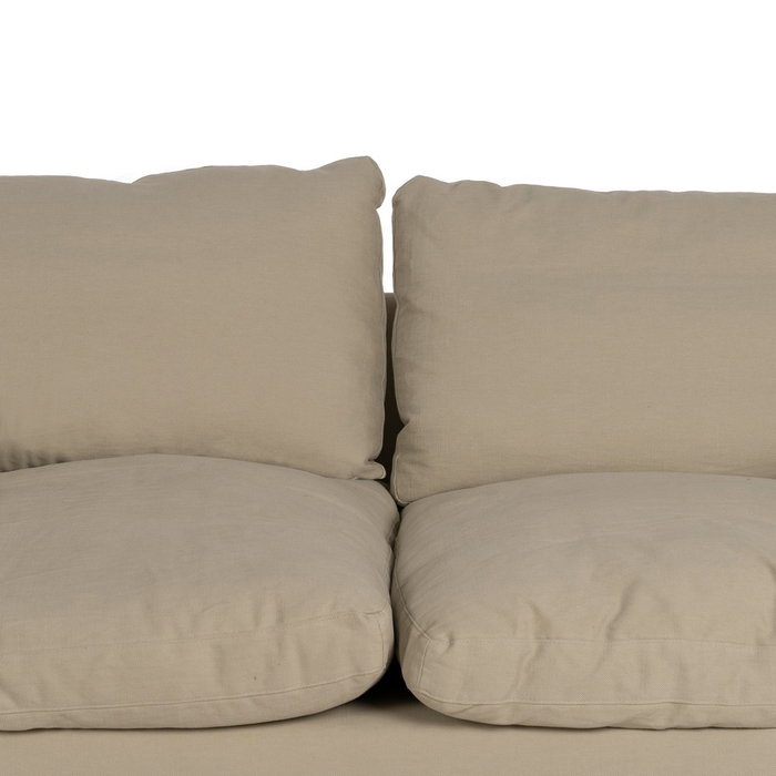 Sofá 2 Plazas Beige Tejido-Madera 180 X 100 X 83 cm