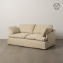 Sofá 2 Plazas Beige Tejido-Madera 180 X 100 X 83 cm